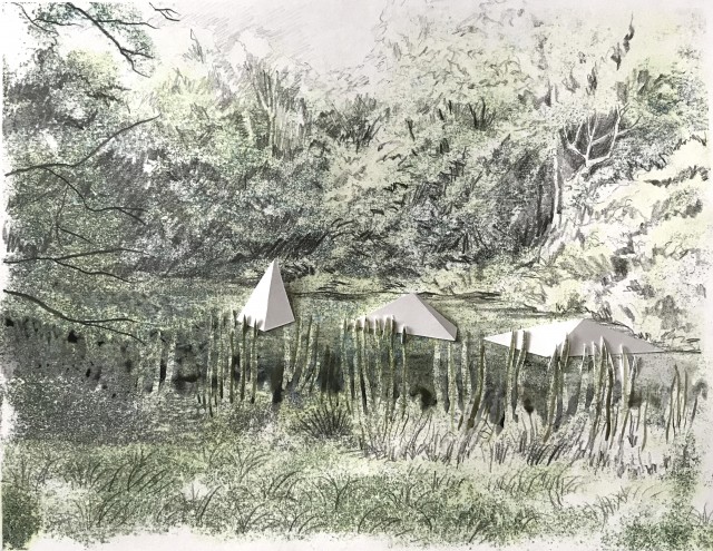 Renderings of proposed "dolmbale" by Kate Farquhar
