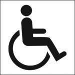 Symbol for wheelchair accessibility.